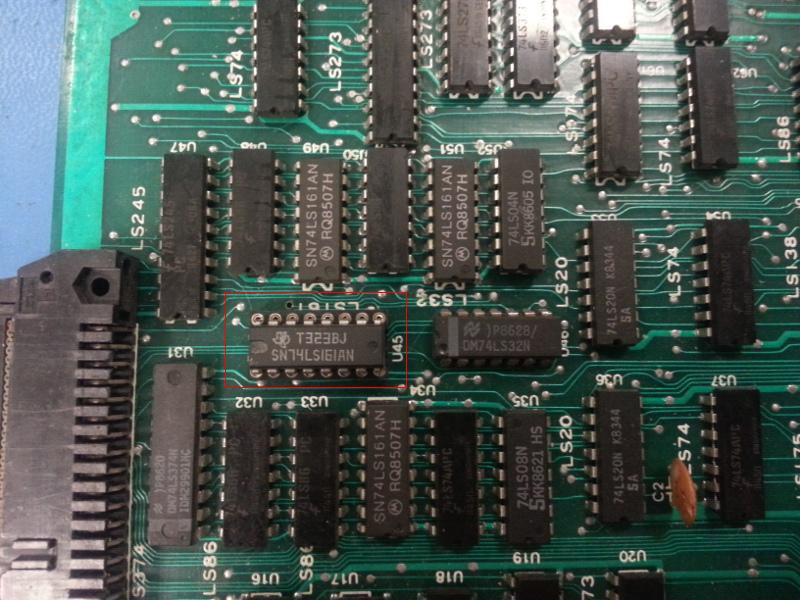 The vertical counter and the replaced 74LS161