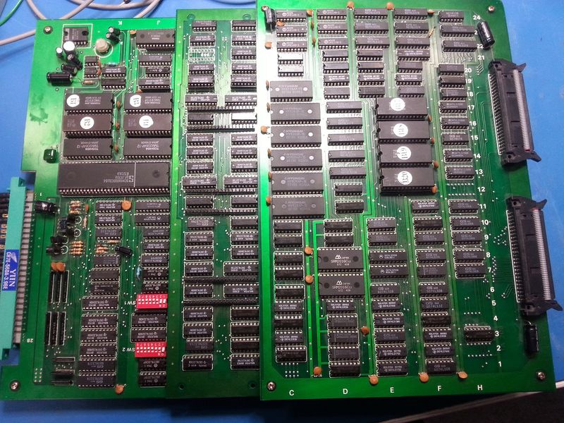 The board in its entirety; note the add-on card replacing the T.T-2 chips.