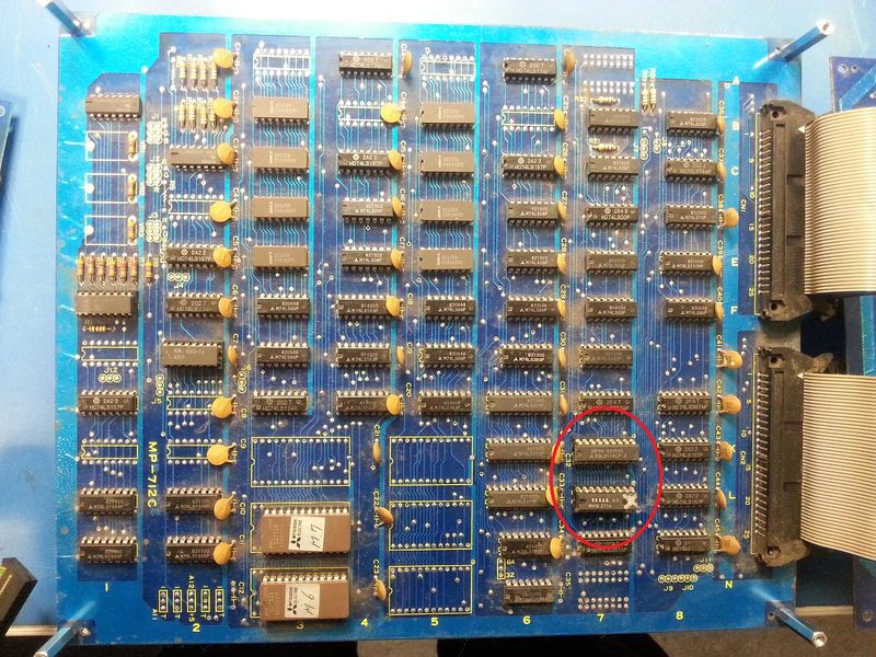 The RAM on the character board.